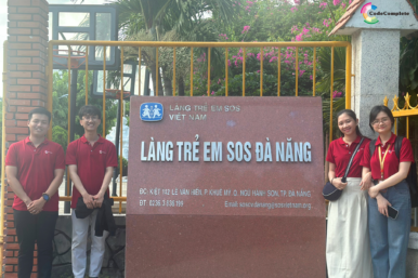 CodeComplete team visiting SOS Village Da Nang, marking a memorable day of community engagement and care.