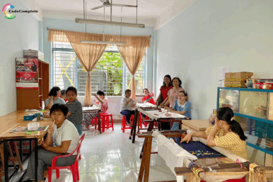 care and human connection in learning activities at Da Nang Red Cross Center